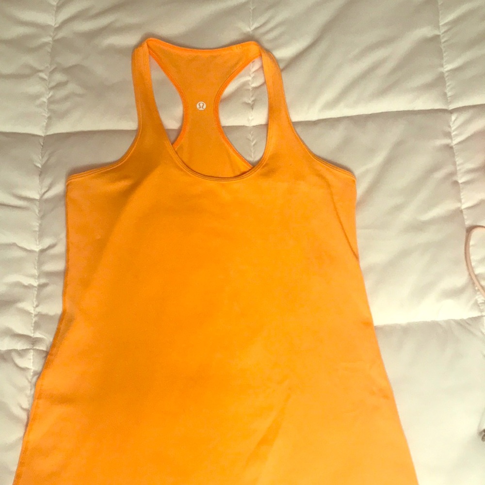 Lululemon bright orange CRB tank